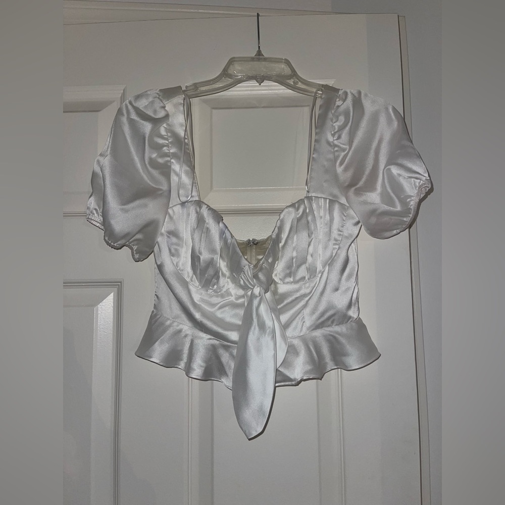 white satin top